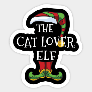 Cat Lover Elf Family Matching Christmas Holiday Group Gift Pajama Sticker